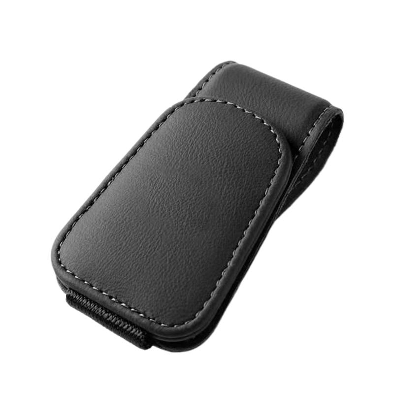 

Автомобильный зажим для солнцезащитных очков из искусственной кожи, козырек, держатель для карт, креативный многофункциональный, магнитная присоска, стабильный, удобный, зажимы для хранения чёрный