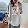 2025 Women's Gray Summer Loose Short-Sleeve Pure Cotton Niche Top