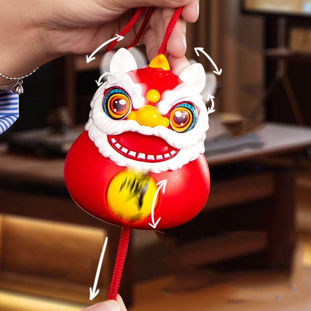 With Tassel/Bell Lion Dance Bell Decoration Plastics Car Rearview Mirror Pendant  Christmas Dolls