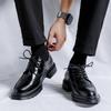 Men's Korean Style Formal Leather Brogue Shoes for Weddings and Business