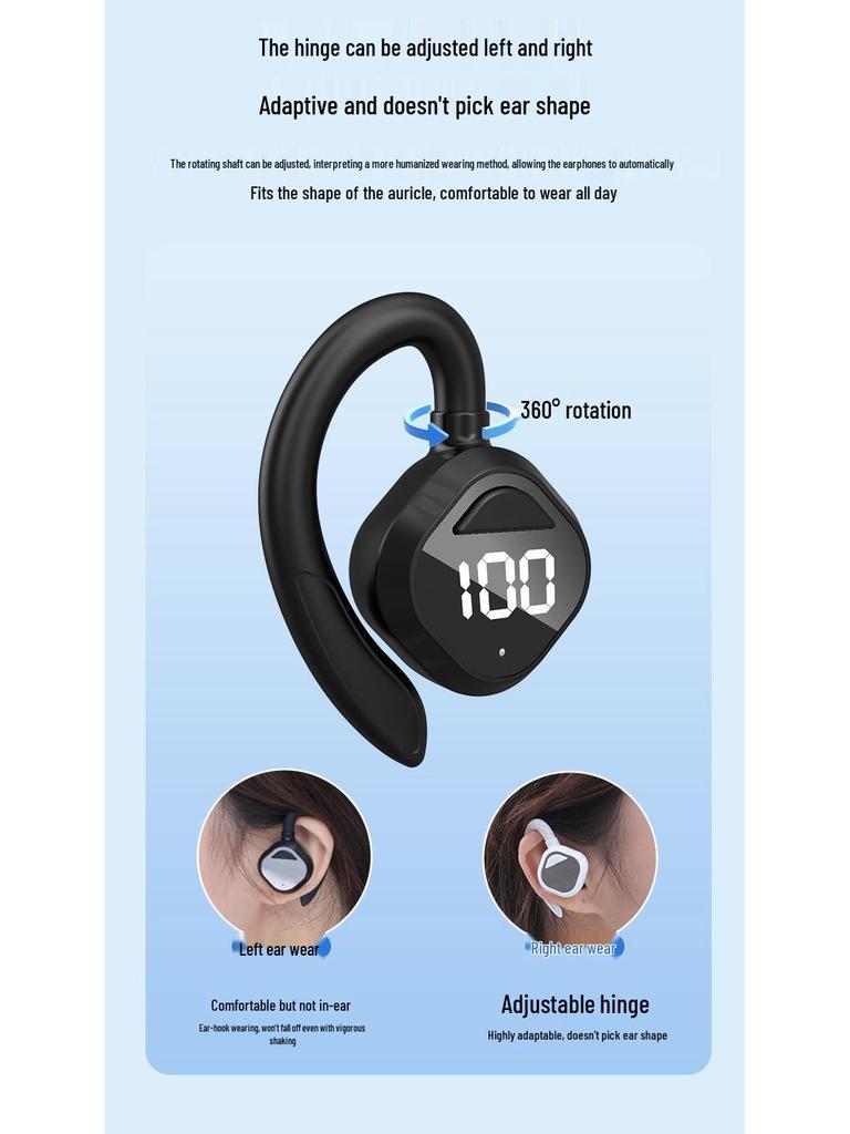 Cuffie In-Ear Bluetooth Wireless V58 con Cancellazione del Rumore, Display Digitale e Lunga Durata della Batteria per Sport e Viaggi