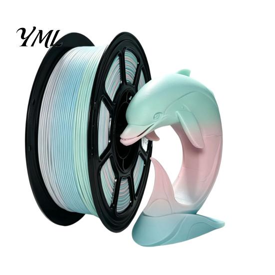 3D Printing Filament Printer PLA Filament, 1Kg 1.75mm Matte Rainbow Gradient Non-reflective Material for DIY Projects, Models and Crafts Model