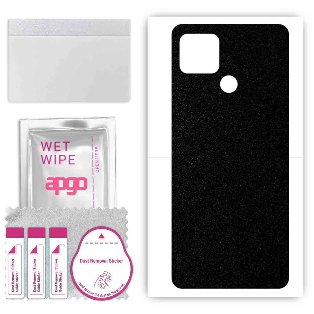 apgo Schutzaufkleber für die Rückseite kompatibel mit Realme Q2i, Wrap-Folie, Folie, Vinyl - Muster Mattschwarz