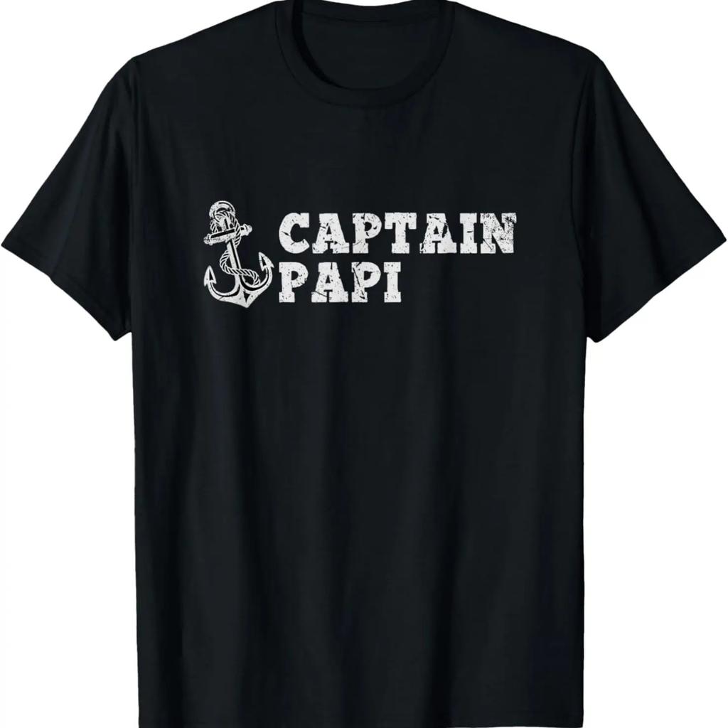 Captain Papi Sailing Boating Vintage Boat Anchor Funny T-Shirt