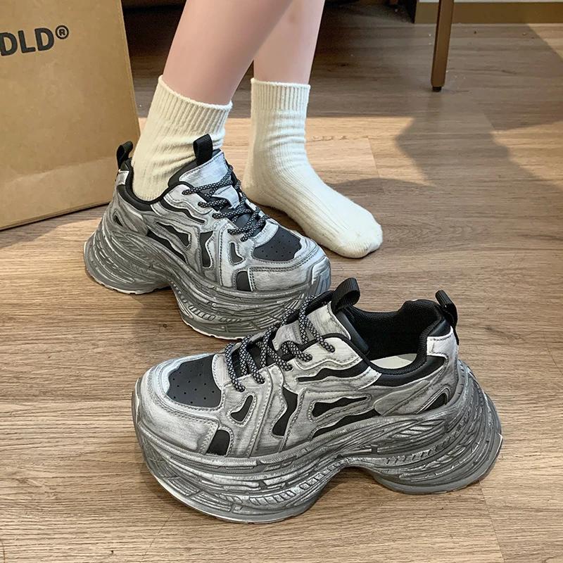 Fashion Women Designer Sneakers 2024 Autumn Comfortable Breathable Women's Vulcanize Shoes Trendy Versatile Lady Platform Casual Shoes