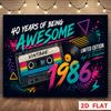 Dwuwymiarowe Tło Baneru na 40. Urodziny - Temat Retro 1986 Taśma Magnetofonowa XY
