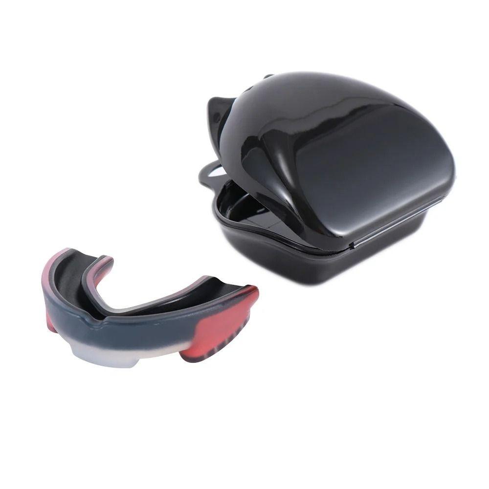 

Тренажерний зал Фітнес Протектор для зубів Пластмасовий брекет для зубів Практична капа Футбол червоний