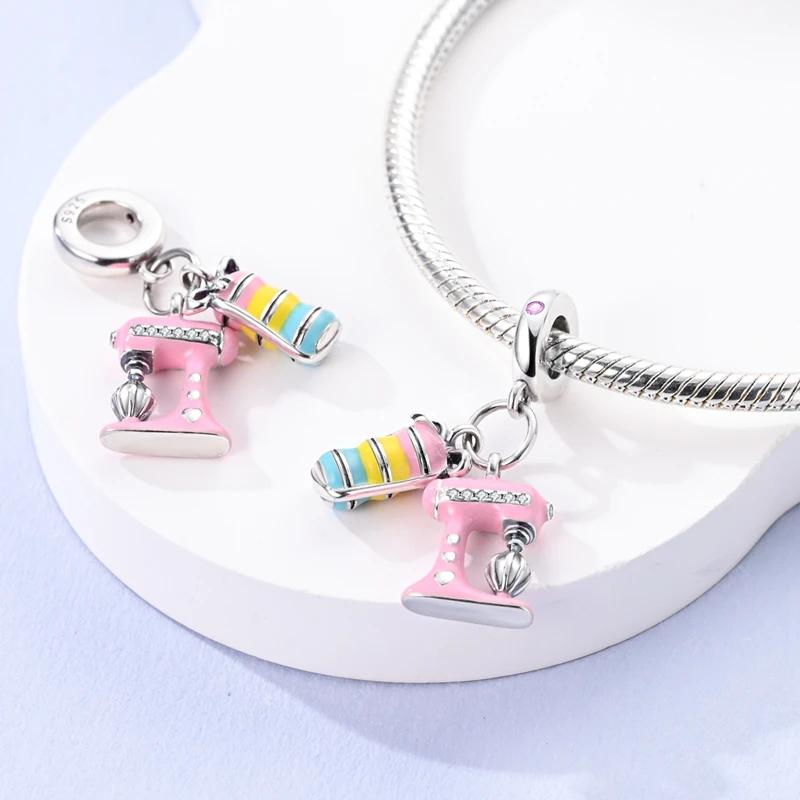 Genuine Charm Copper Colorful Macaron Baking Bead Fits Charm Plata Bracelet For Women Women Jewellery Crafting DoItYourself