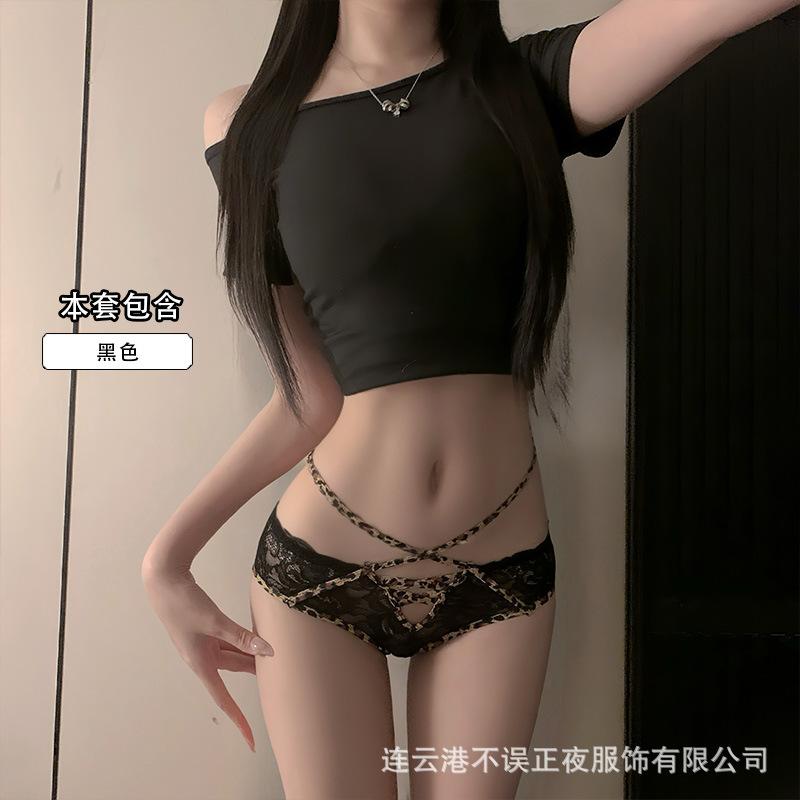 Sexy Panties Sexy Girl Lace Edge Cross with Hollow Abstinence Tie Flirting Pure Desire Briefs