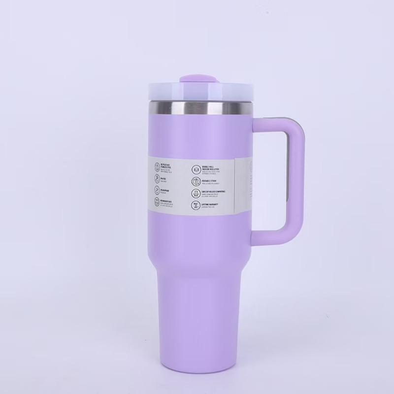 

Автомобильная кружка 40 унций второго поколения, двухслойная вакуумная кружка-термос из нержавеющей стали, кружка-соломинка, холодная 24 часа, большая емкость, кружка для воды 1.18L фиолетовый