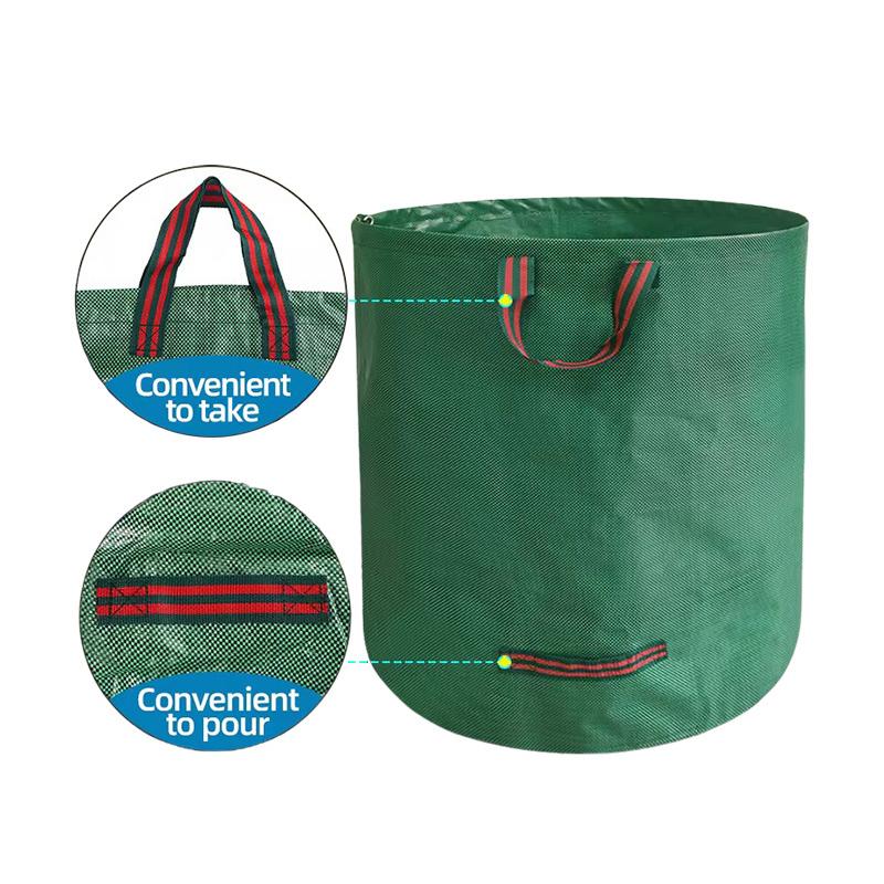 Worek na odpady ogrodowe 60L-500L Duża pojemność Worek ogrodowy Wielokrotnego użytku Wodoodporny Worek na liście Pojemnik do przechowywania i zbierania Do ogrodu Podwórka
