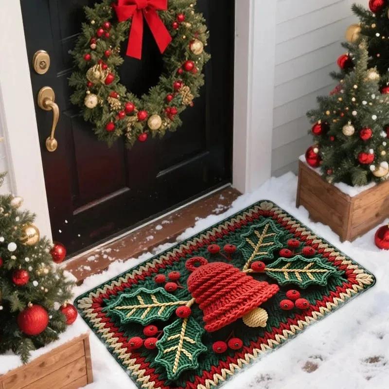 VIKAMA Christmas Welcome Doormat Santa Claus Indoor/Outdoor Area Rug Kitchen & Bedroom Mat 2026 Merry Christmas Home Decor
