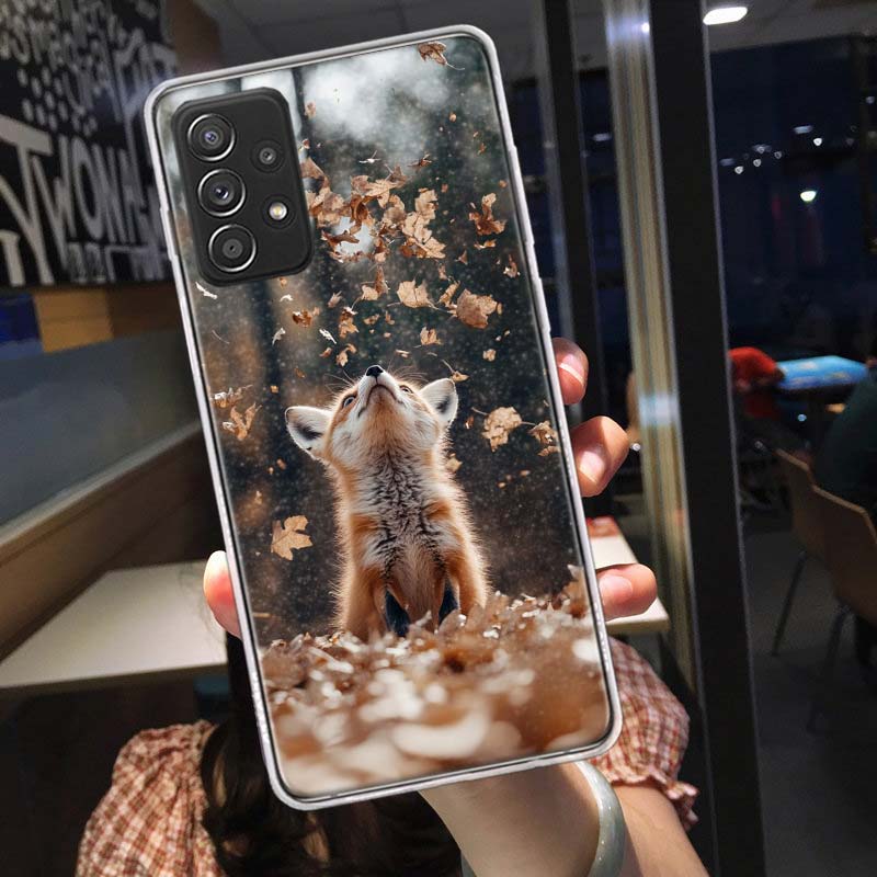 Red Fox Vulpes Phone Case for Samsung A54 A57 A37 A17 A14 A15 A12 A24 A34 A55 A35 A25 A52S A07 A05S A04S A22 A32 A72 Galaxy Note
