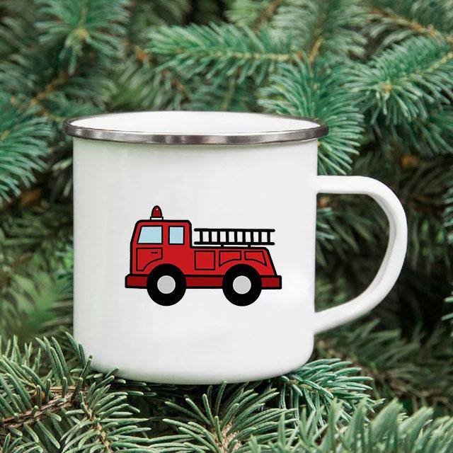 Rainbow Print Enamel Coffee Mugs Car Sibling Cup Outdoor Camping Tea Cups Tourist Tableware Picnic Utensils Creative Hiking Gift