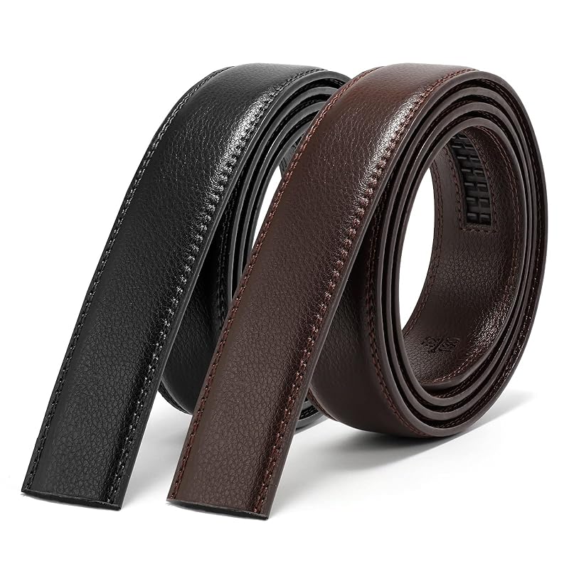 

[JASGOOD] [Set of 2] Belt men s [Comfort belt for replacement Obi only] Auto-lock type Width 3.5cm 130cm large size cowhide Durable size adjustable
