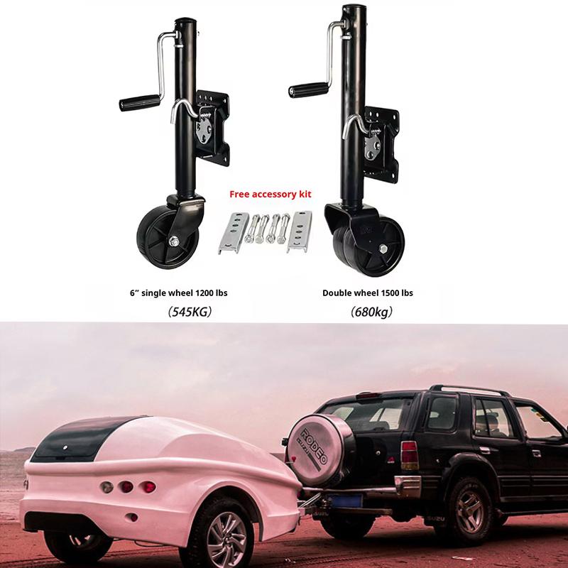 1500 Pounds Trailer Jack 6-inch Double Solid Guided Wheel Lift Trailer Legs Yacht Trailer RV Accessories with Bolt on Capacity