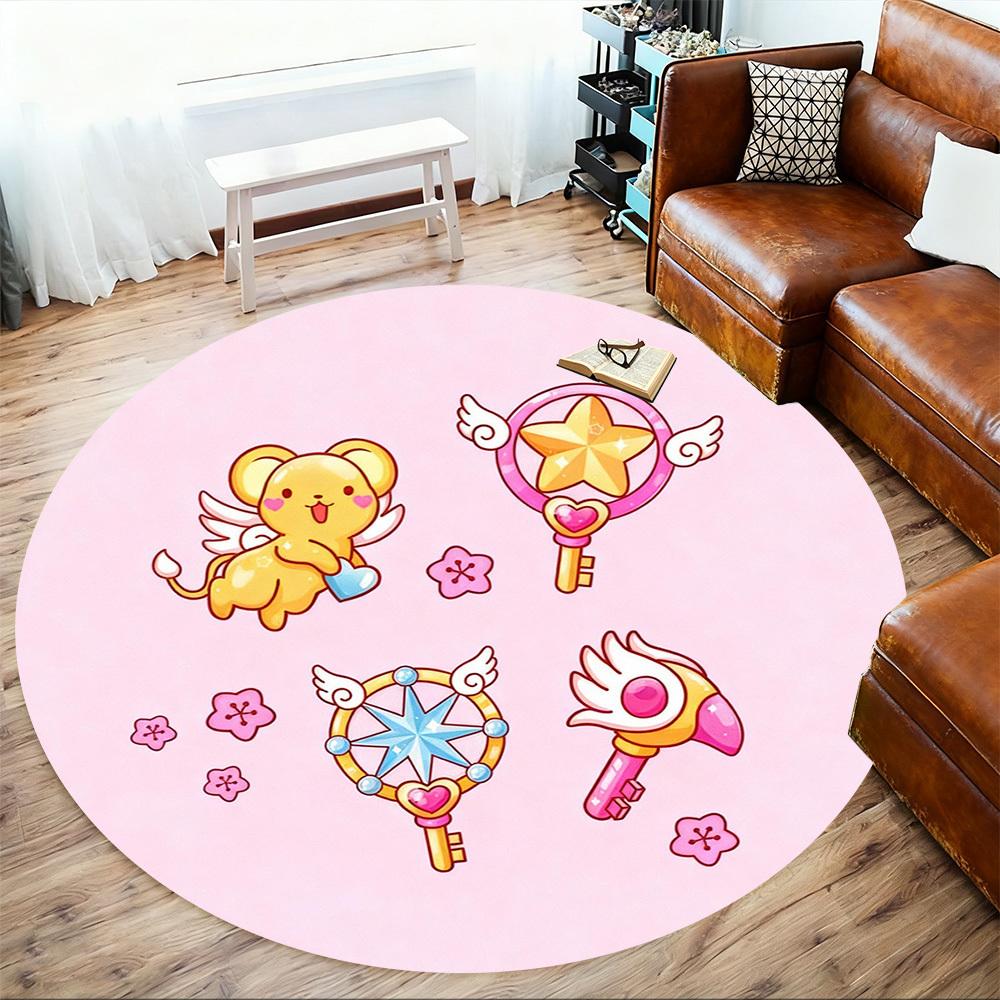 1 Stück Süßer Kawaii Runder Stuhlunterlage Büro Teppich - Rutschfest, Bodenschutzmatte für Büro, Schlafzimmer, Ideales Dekorationsgeschenk p0105028