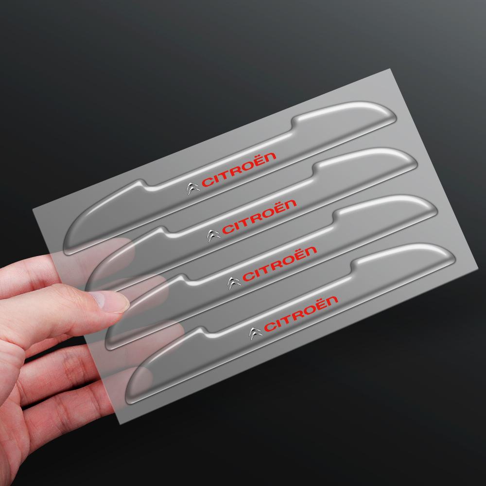 

4 шт. Гумові наклейки-захисники країв автомобільних дверей Anti-scratch Protection Anti-collision Strip Для Citroen C3 C4 DS3 C1 Picasso DS3 DS For Citroen прозорий