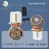 Portable Dual-Mode Solar Camping Lamp with Fan and Long Battery Life