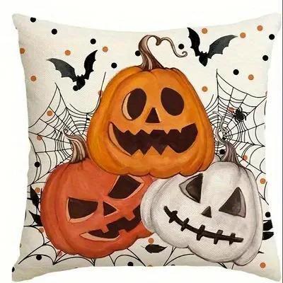 Trick Or Treat And Happy Halloween Themed Pillowcases For Spooky Decor! Sofa Cushion Cover Holiday Party Decoration Gift