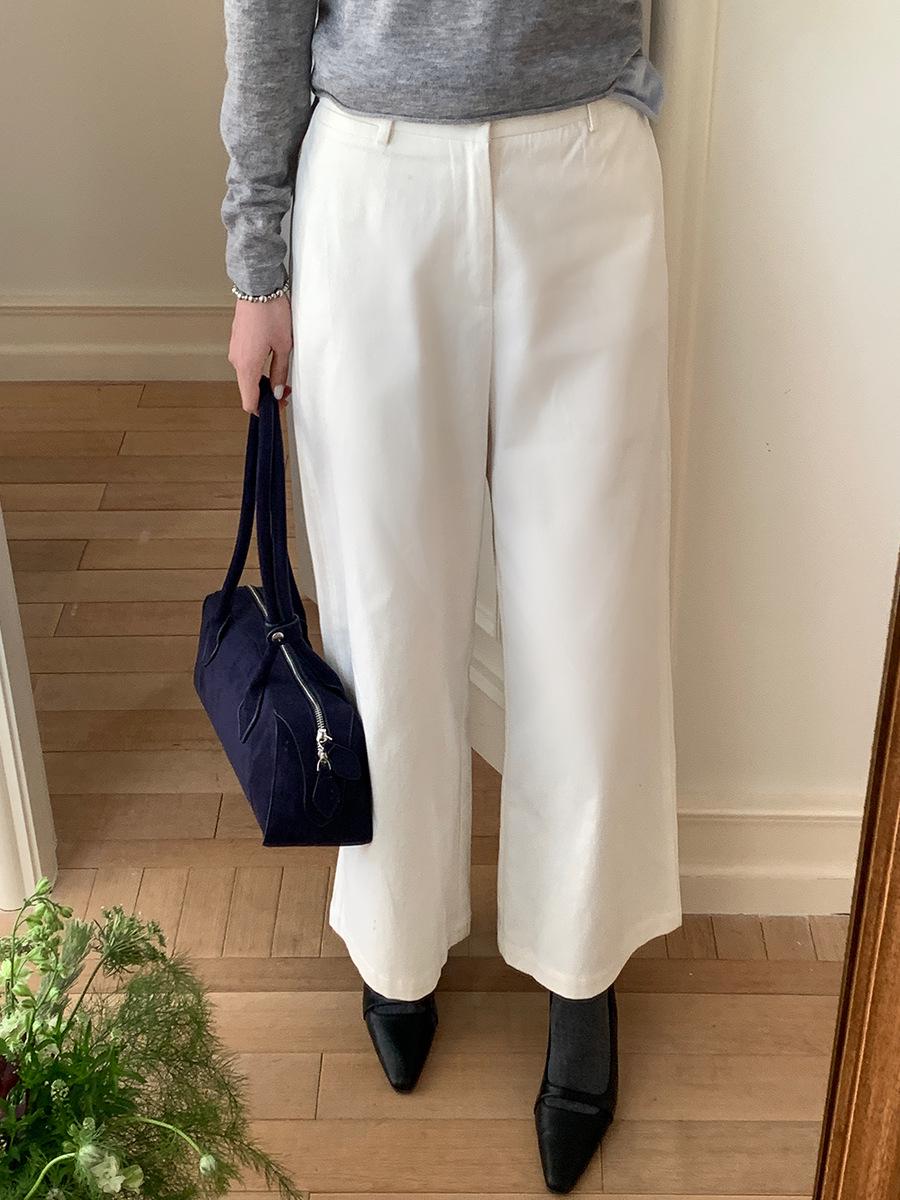 Vison Women s High Waist White Wide-Leg Pants - Spring 2026 Korean Style Large белый