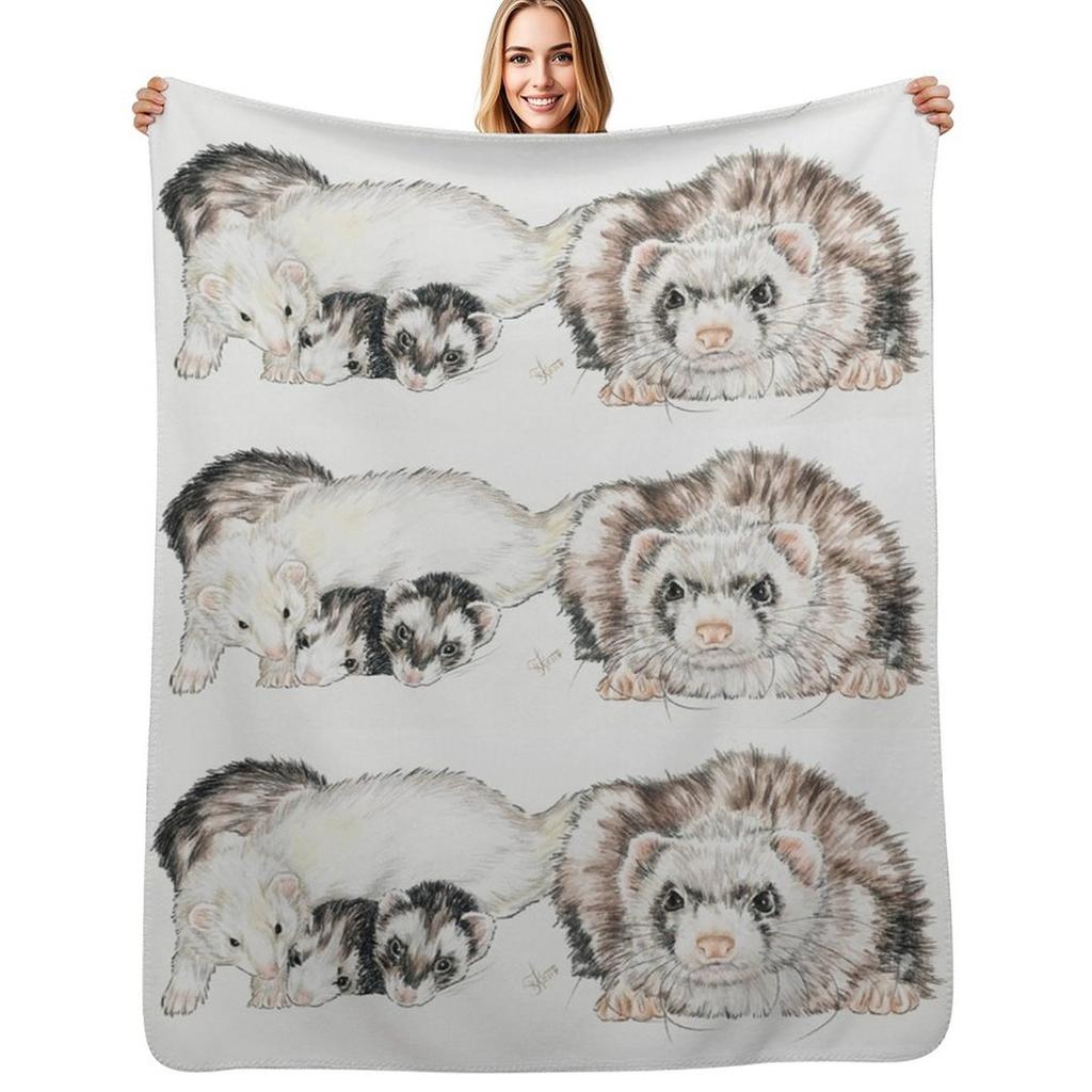 Ferret Clan Wrap Throw Blanket Outdoor Soft Blanket For Picnic Beach Camping