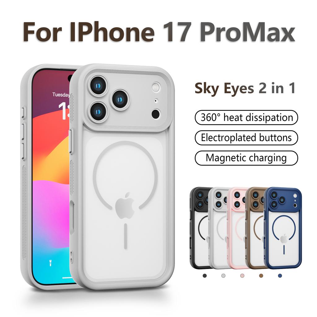 Magnetic Camera Lens Protector Matte Case Cover For Magsafe iPhone 17 Pro Max Air 16 Plus 15 14 13 12 11 17Pro iPhone17 Mag Safe Phone Accessories