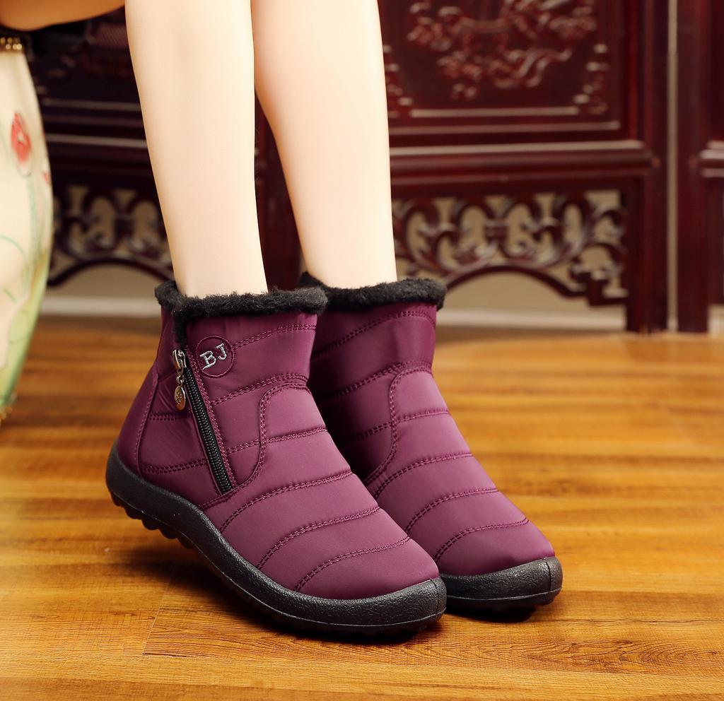 Women's Big Size Winter Warm Snow Boots Artificial Fur Lining Waterproof Ankle Boots Anti-slip Outdoor Shoes Hiking Mountaineering Sports Boots