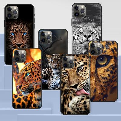 Lion Tiger Animal Case For Apple Iphone 14 11 13 12 Pro Max Xr 7 8 +Se 2020 Xs 6 6s Plus 5 5s Cute Black Silicone Phone Cover