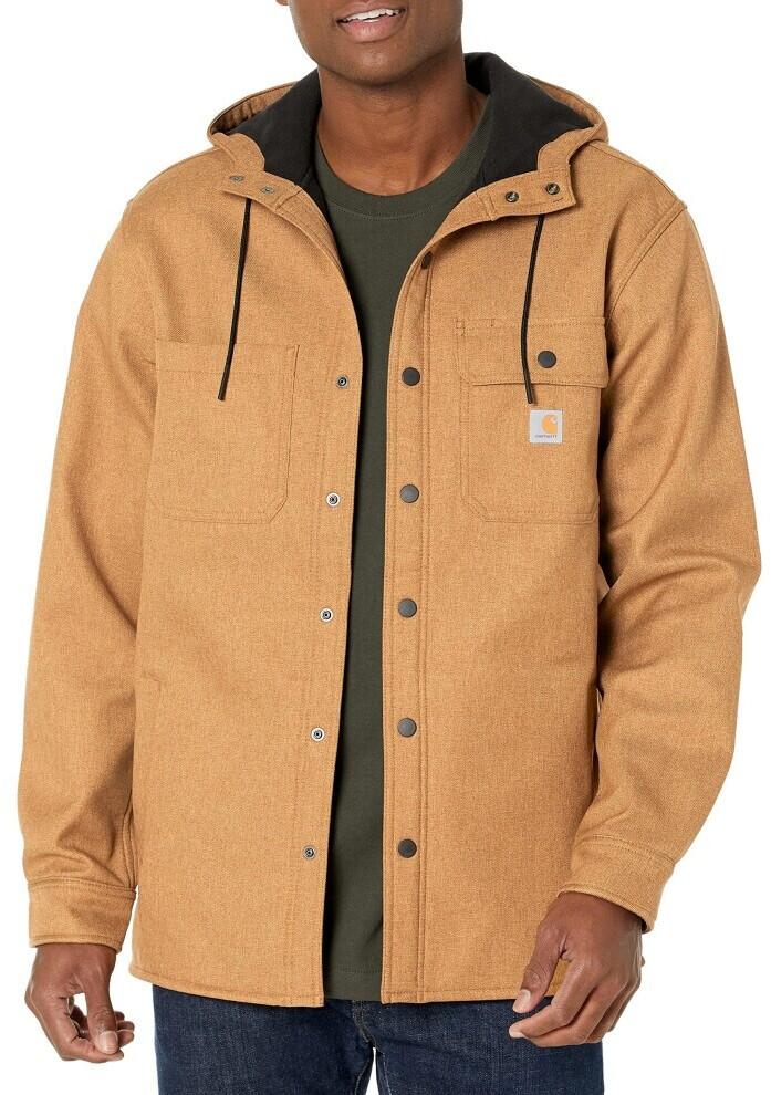 Jacket Carhartt Rain Defender Relaxed Fit Heavyweight Hooded Shirt Jac Oiled Walnut Heather