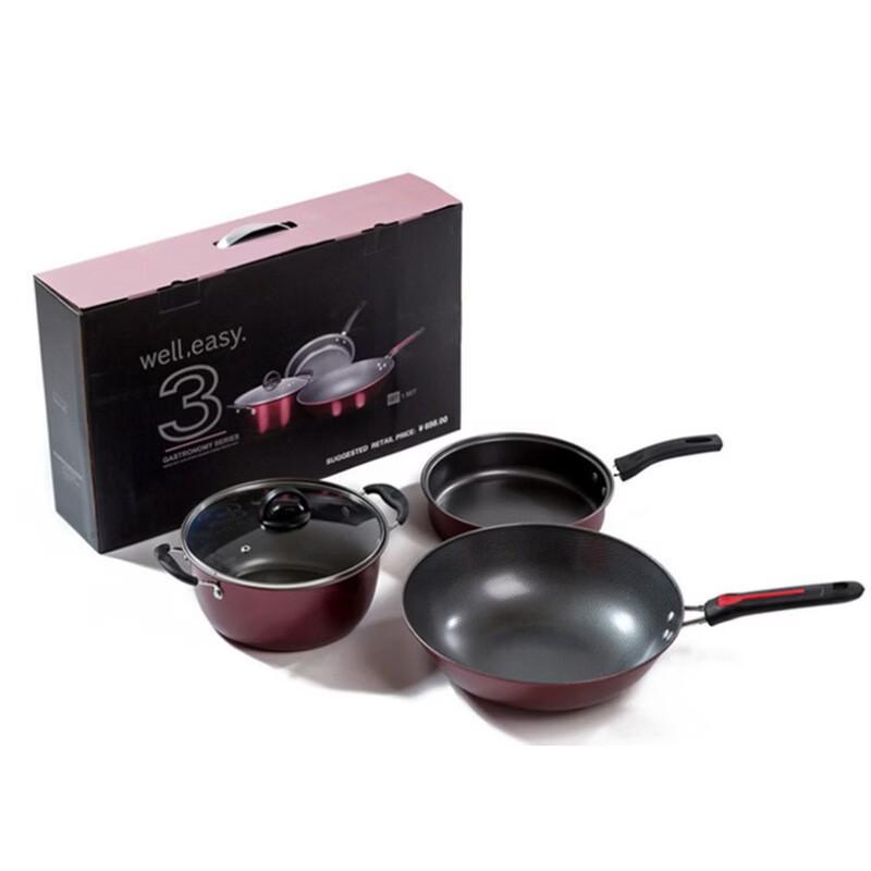 Wutuo 3-Piece Non-Stick 304 Stainless Steel Cookware Set