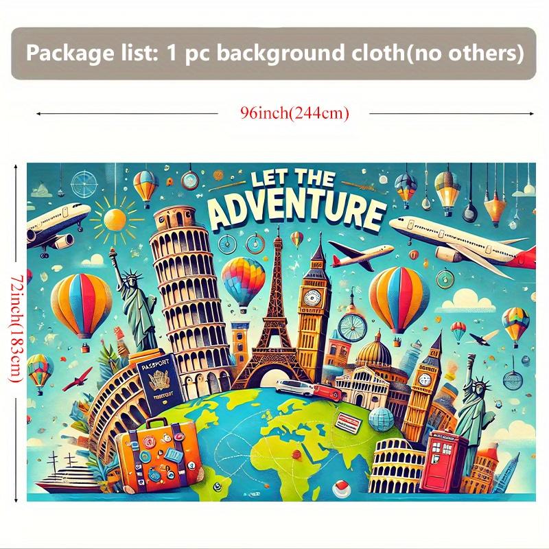 2D flat surface, 1-piece adventure-themed wall decoration banner, suitable for home and office