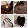 New Women's Large Capacity Tote Bag Soft Leather Shoulder Bag Vintage Casual Handheld Bucket Bag