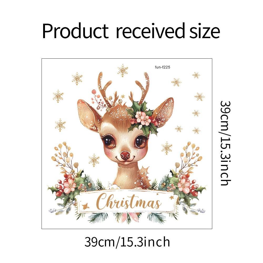 

Рождественский олень Английский слоган Зеленое растение Спальня Гостиная Кабинет Фон Ландшафтный дизайн Наклейка на стену 39*39CM/fun-f225