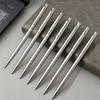 Durable Medium Nib Twist Top Design Smooth Writing Perfect Ballpoint Pens 5Pcs Elegant Silver Stainless Steel Ballpoint Pens