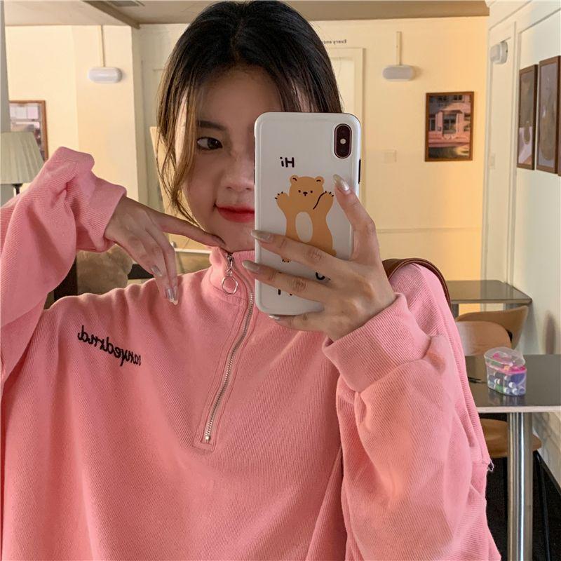 Plus Size Embroidery Hoodie Jacket: Stand Collar, Loose Fit, Mid-Length, Autumn 2025 Edition