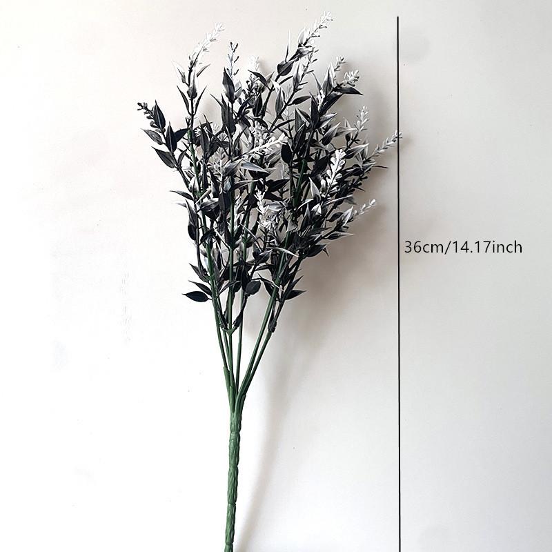 Halloween Black Artificial Plant Vine Eucalyptus Persian Fern Leaf Plastic Fake Flower Grass Home Party Garden Decor Photo Props