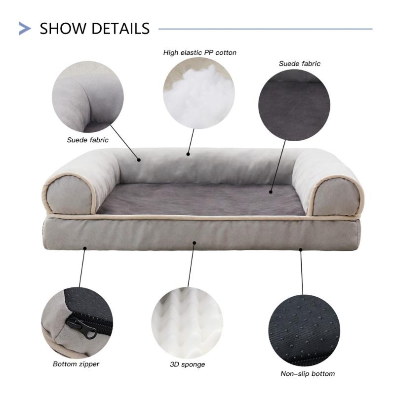 Dog Puppy Bed Rectangular Base Detachable Cushion Sofa for Small to Medium Pet Creative Pet Bed Cute Nest