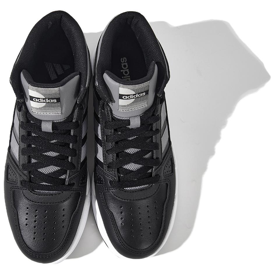 Adidas Lite Baller Mid Fashion Trend Slip Resistant Durable Breathable High Top Skate Shoes Men Sneakers Black Gray JS3445