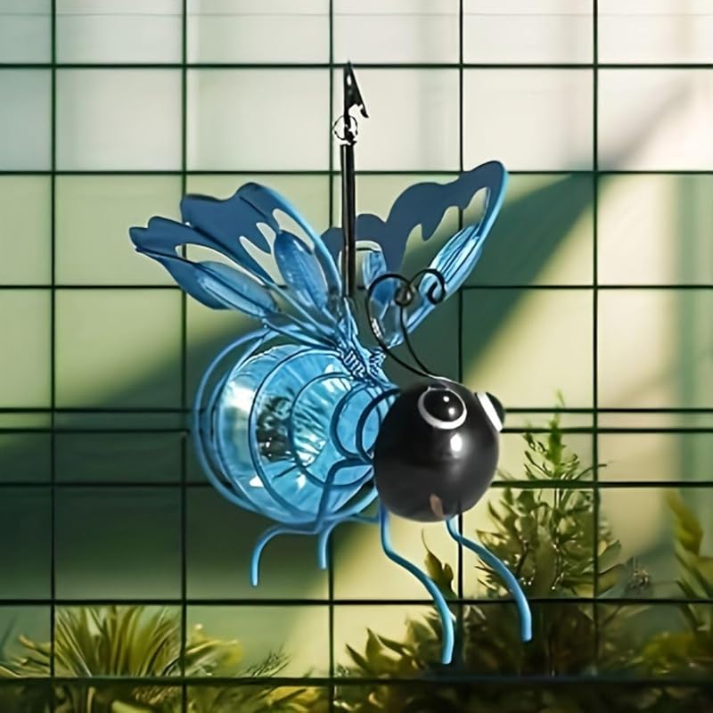 

Солнечные фонари-пчелы для улицы 2025 Новые подвесные солнечные садовые пчелы для улицы, декор для патио, сада, симуляция шмеля, солнечный свет для Рождества, двора, патио, blue-1pcs