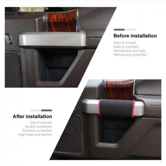 For 2015- Ford F150 F-150 Red Interior Door Handle Protective Cloth Cover 4P