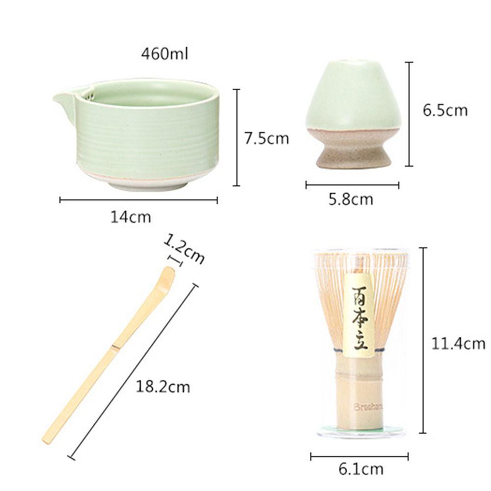 4PCS Bamboo Ceramic Matcha Whisk Set Reusable Match Bowl New Japanese Matcha Tea Set  Stirring