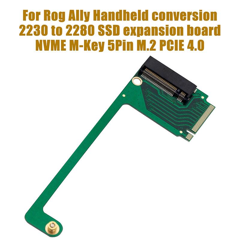 for Asus Rog Ally Hand Game Player Extend Card 2230 to 2280 NVMe M.2 MKey 5PIN Adapter 90 Degree PCIe 4.0 M.2 Converter Board