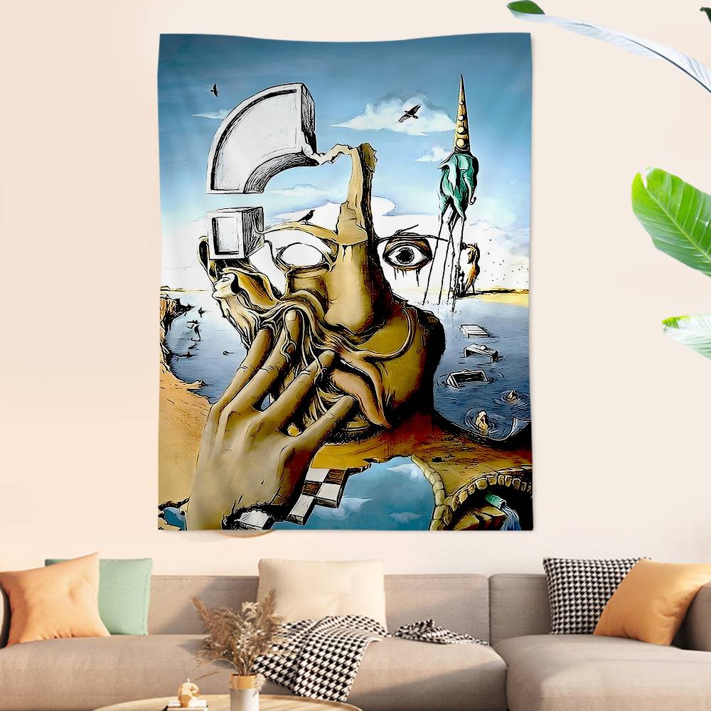 S-Salvador Dali Abstract Art Printed Large Wall Tapestry Cheap Hippie Wall Hanging Bohemian Wall Tapestries Mandala INS