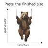 Cartoon Cute Brown Bear Static Cling UV Window Sticker for Glass Door Background Decoration Kids Room Home Decor