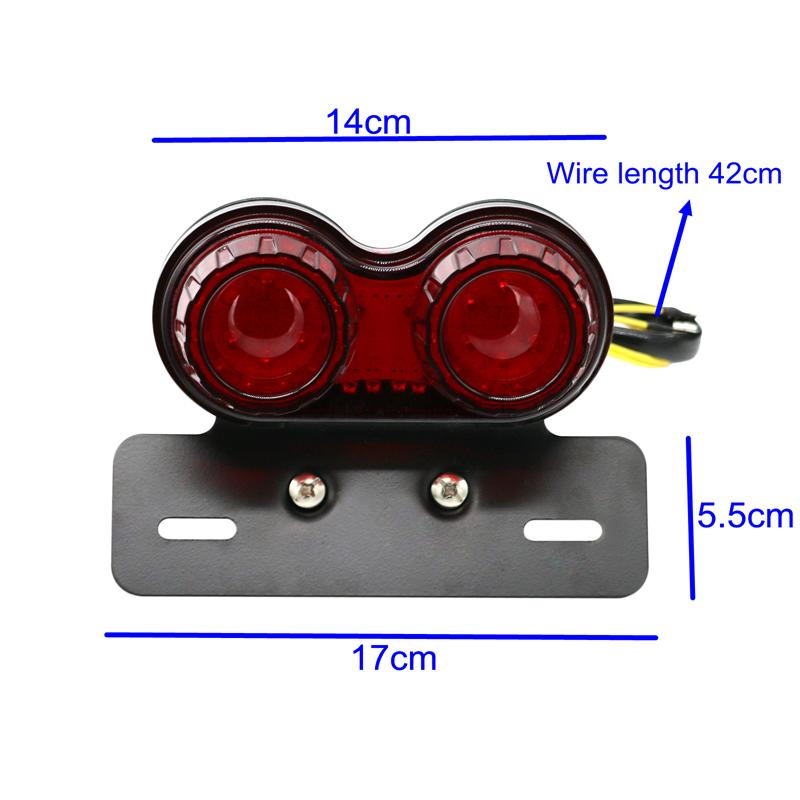 LMoDri 12V Plastic Generic Durable Motorcycle Light Turn Signal Brake Dual LED Light Twin Light Integrated Tail