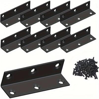 L-shaped Bracket, Heavy-duty Corner Protector, Stainless Steel Angle Bracket, Black Large Angle Bracket, Wooden Metal Bracket