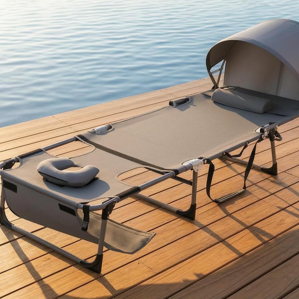Portable Beach Mat with Sunshade Moisture Resistant for Pool, Park