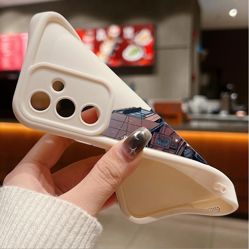 Silikon Mykt Deksel med Tegneserie By-mønster for Samsung S25 S24 S22 Ultra Plus S23 S21 S20 Fe A55 A54 A53 A35 A15 A16 Ensfarvet Linsebeskyttelsesdeksel