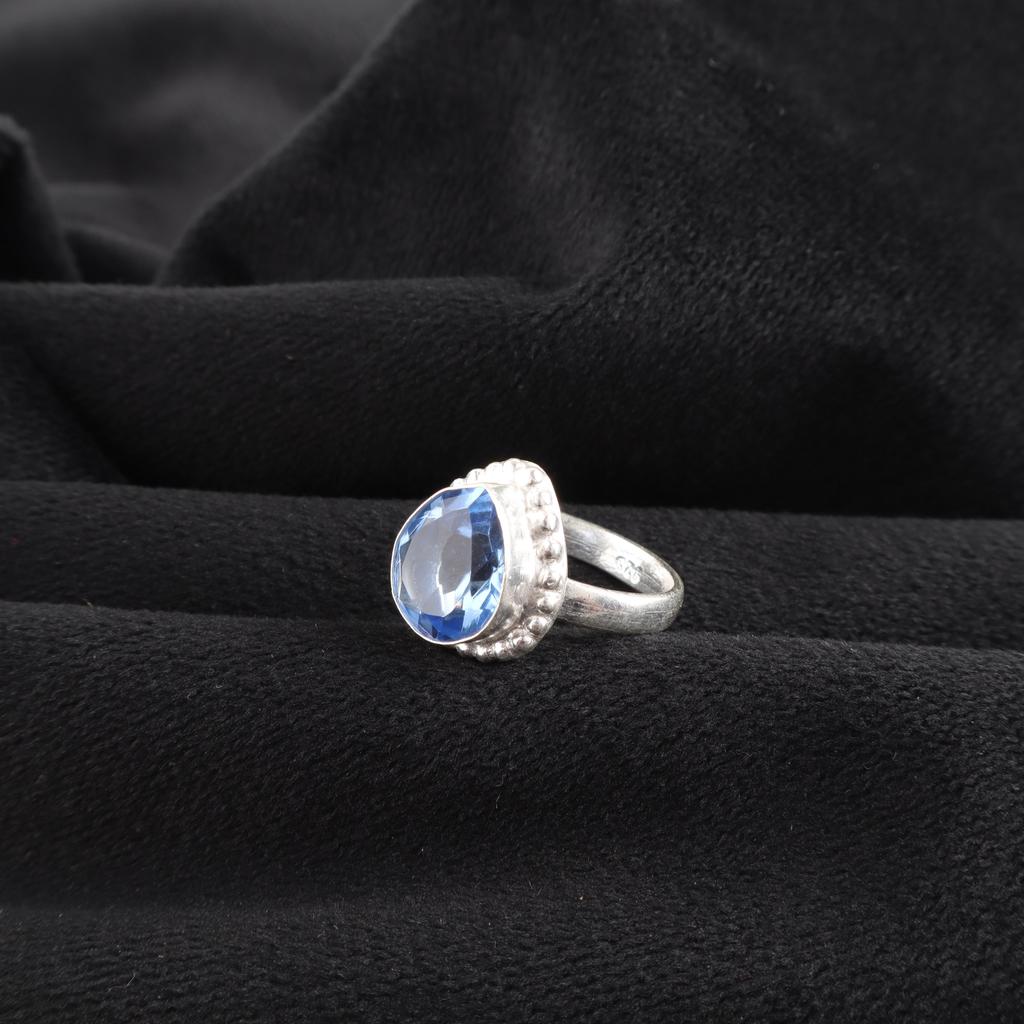 Tanzanite Gemstone 925 Sterling Silver Handmade Women's Jewelry Promise Ring For Gift RR-77-3